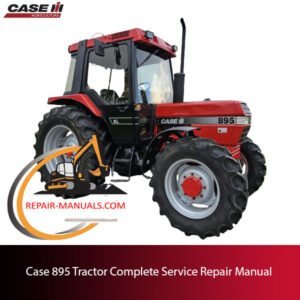 Case 895 Tractor Complete Service Repair Manual cover featuring a detailed illustration of the tractor and service information