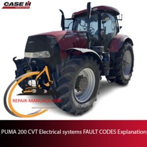 Diagram of PUMA 200 CVT electrical systems with explanations of fault codes for troubleshooting