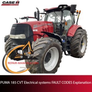 Overview of fault codes in PUMA 185 CVT electrical systems, including detailed explanations for each identified issue
