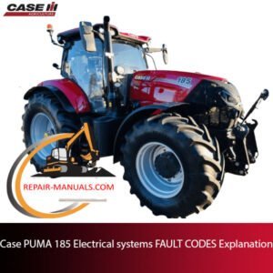Diagram of PUMA 185 electrical systems with explanations of various fault codes and their meanings