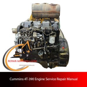 Cummins 4T-390 Engine Service Repair Manual cover featuring technical illustrations and detailed repair instructions