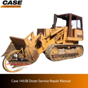 Service manual for Case 1455B Dozer, displaying repair instructions and diagrams for maintenance and troubleshooting