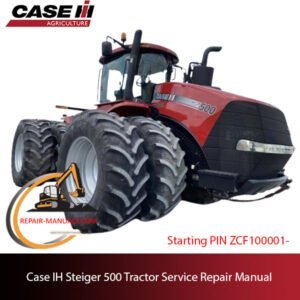 Case IH Steiger 500 Tractor service repair manual cover, with illustrations and guidelines for effective tractor maintenance