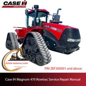 Cover of the service repair manual for Case IH 470 Rowtrac tractor, including troubleshooting and maintenance guidelines
