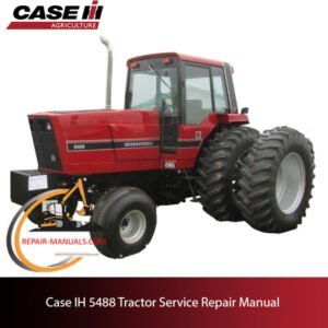 Service manual for Case IH 5488 tractor, displaying essential repair information and technical illustrations