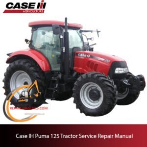 Case IH Puma 125 tractor service manual cover, highlighting the title and technical imagery relevant to repairs