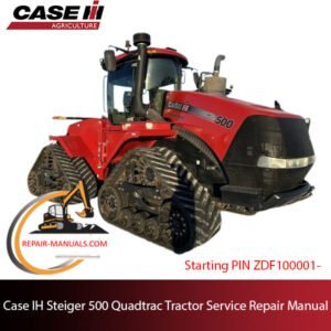 Service manual for Case IH Steiger 500 Quadtrac tractor, highlighting repair procedures and essential maintenance information