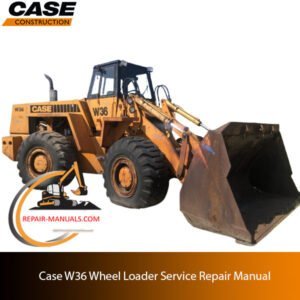 service repair manual for Case W36 Wheel Loader, highlighting maintenance procedures and troubleshooting tips