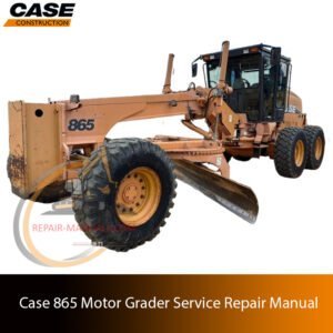 Service repair manual for Case Case 845 Motor Grader, featuring technical illustrations and detailed maintenance instructions