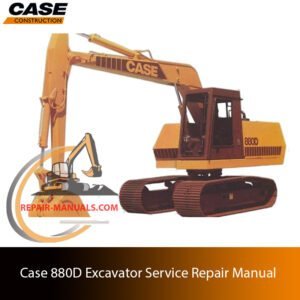The service repair manual for Case 880D Excavator, showcasing essential repair guidelines and repair procedures with technical specifications