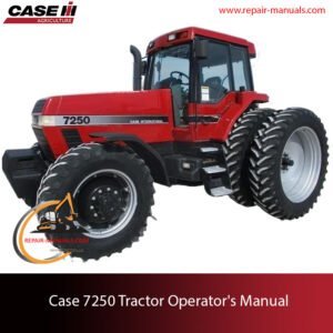Cover of the Case 7250 Tractor Operator's Manual, featuring the model number and an illustration or photograph of the Case 7250 tractor