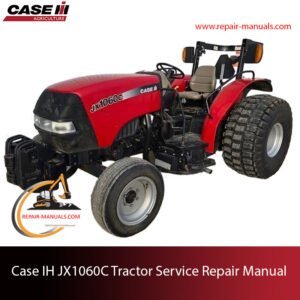 the Case IH JX1060C Tractor Service Repair Manual, showcasing the tractor and essential repair information