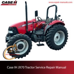 Service manual for Case IH JX70 tractor, featuring technical illustrations and instructions for maintenance and repairs