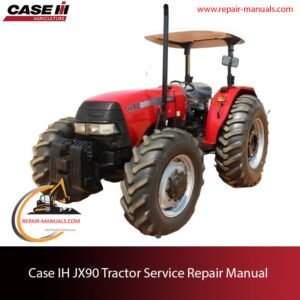 Service manual for Case IH JX90 tractor, featuring technical illustrations and instructions for maintenance and repairs