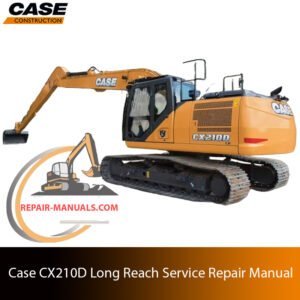 Service repair manual for case cx210d long reach Excavator, showcasing diagrams and guidelines for effective machine maintenance and repairs
