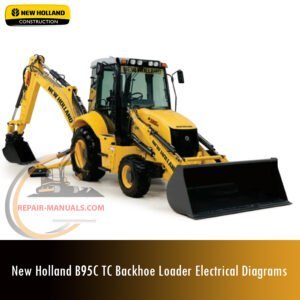 Electrical diagrams for the New Holland B95C TC Backhoe Loader, detailing wiring and component connections