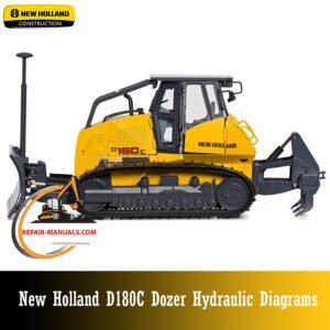 Hydraulic diagrams for the New Holland D180C dozer, illustrating system components and connections for maintenance and repair
