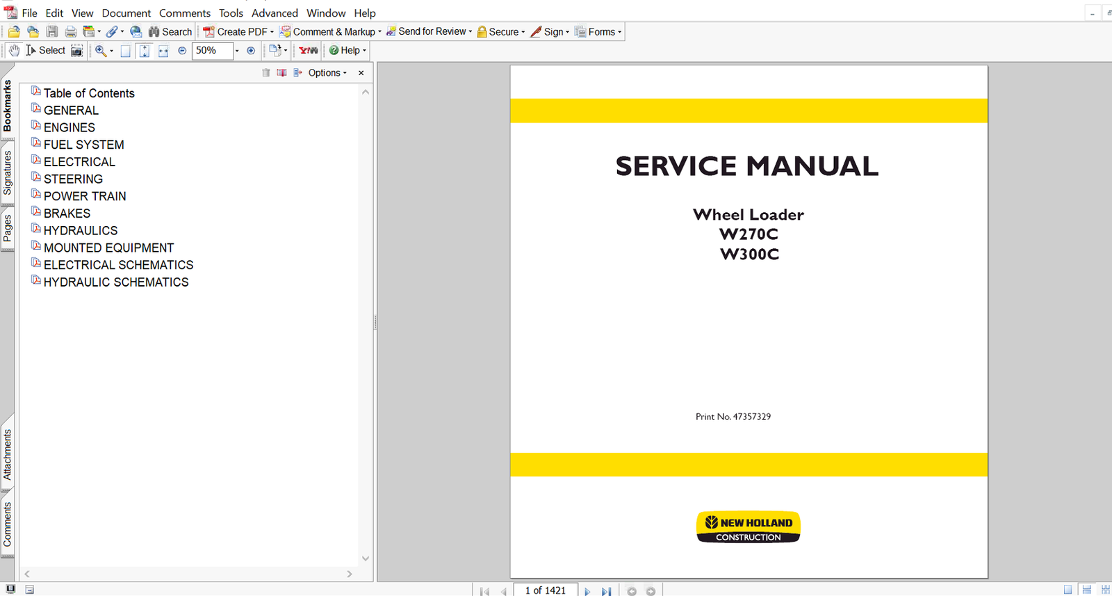 Service repair manual for New Holland W300C Wheel Loader, including maintenance tips and technical specifications with highlighting repair procedures