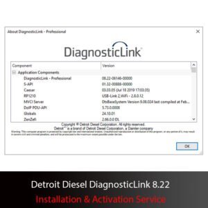 Detroit Diesel Diagnostic Link DDDL 8.22 Pro software interface displaying diagnostic tools for diesel engines