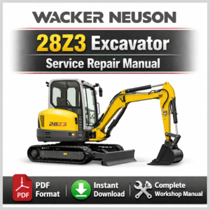 Wacker Neuson 28z3 Excavator Service Repair Manual, providing essential information for servicing and repairs of the equipment