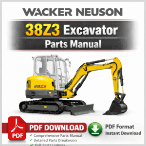 Wacker Neuson 38z3 Excavator Parts Manual, illustrating parts and components for proper maintenance and troubleshooting