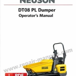 Operator's Manual for Wacker Neuson DT08 PL Dumper