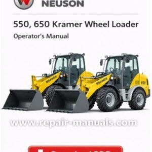 Wacker Neuson 550 and 650 Kramer Wheel Loader Operator's Manual cover