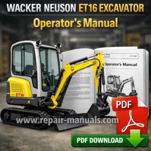 Wacker Neuson ET16 Excavator Operator's Manual