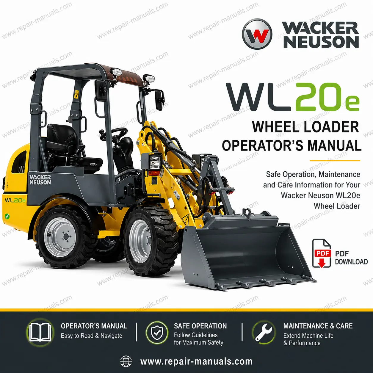 Cover of the Wacker Neuson WL20e Wheel Loader Operator's Manual