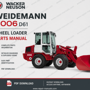 Wacker Neuson Weidemann 3006 D61 Wheel Loader parts manual