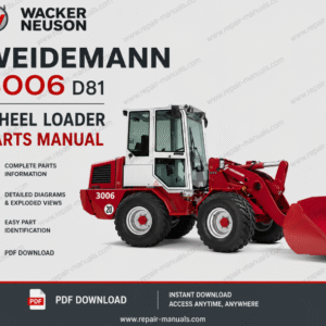 Wacker Neuson Weidemann 3006 D81 Wheel Loader parts manual